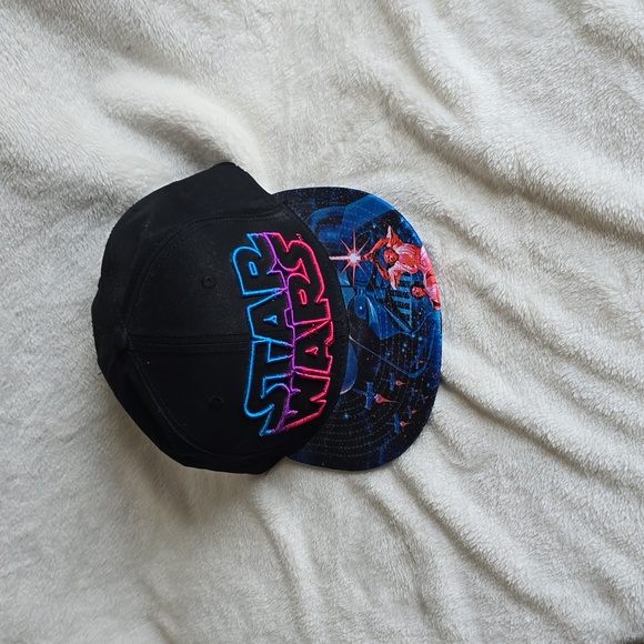 Star Wars Neon Logo Snapback Flat Brim‎ Hat - Picture 1 of 7